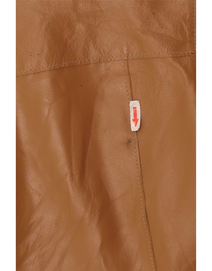 Vintage Damen Lederjacke UK 8 Small Beige