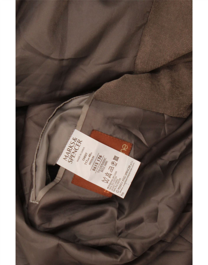 Marks & Spencer Herren-Blazer mit 3 Knöpfen, UK 46, XL, Grau, Polyester