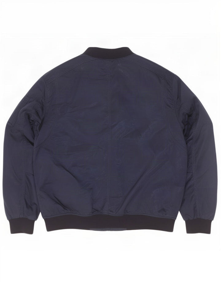 Zara Herren Bomberjacke UK 44 2XL Marineblau Colourblock Polyester