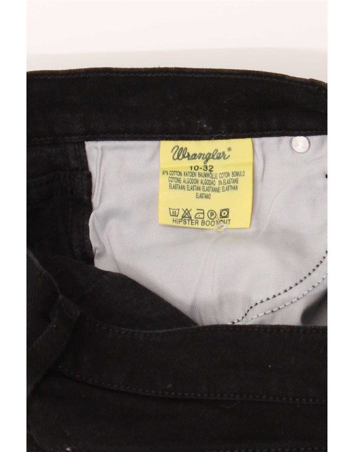 Wrangler Damen Hipster Bootcut Jeans US 10 Medium W28 L32 Schwarze Baumwolle
