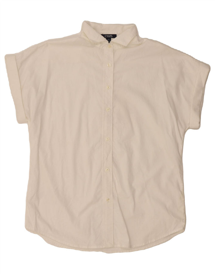 CHAPS Womens Short Sleeve Shirt UK 14 Medium White Cotton Vintage Chaps and Second-Hand Chaps from Messina Hembry 