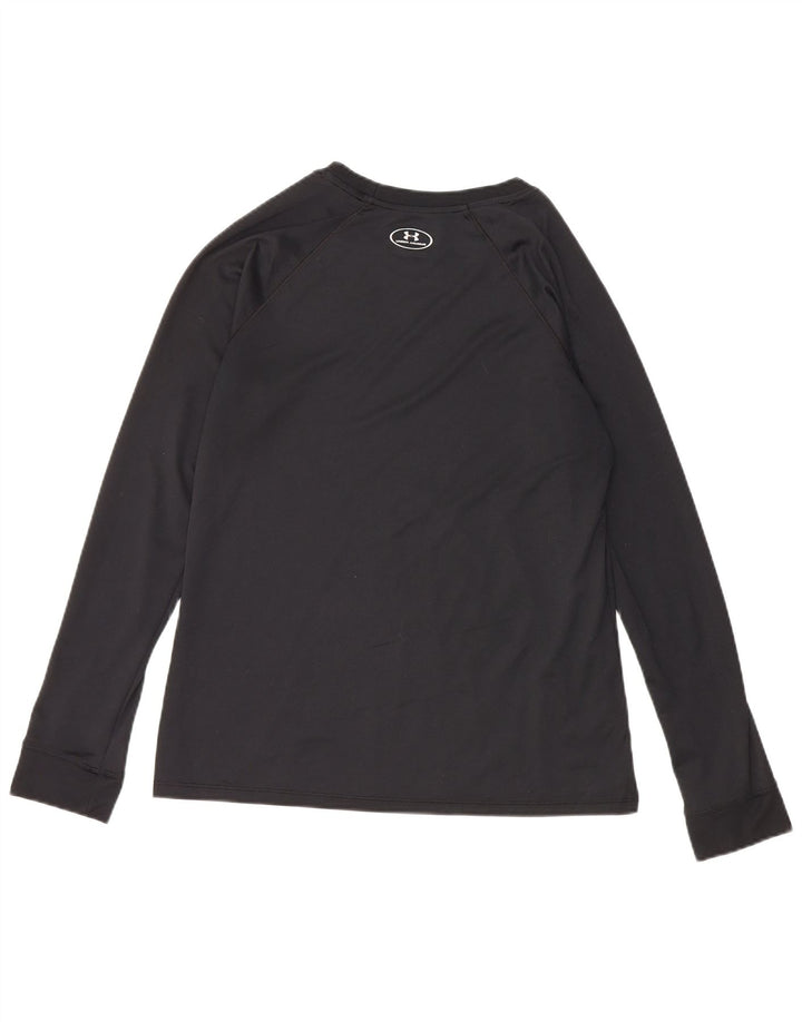UNDER ARMOUR Damen Heat Gear Top Langarm UK 14 Medium Schwarz