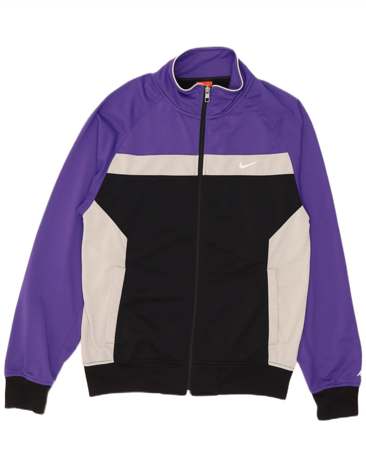 Nike Herren-Trainingsanzugoberteil, Jacke, Größe S, Lila, Farbblock-Polyester