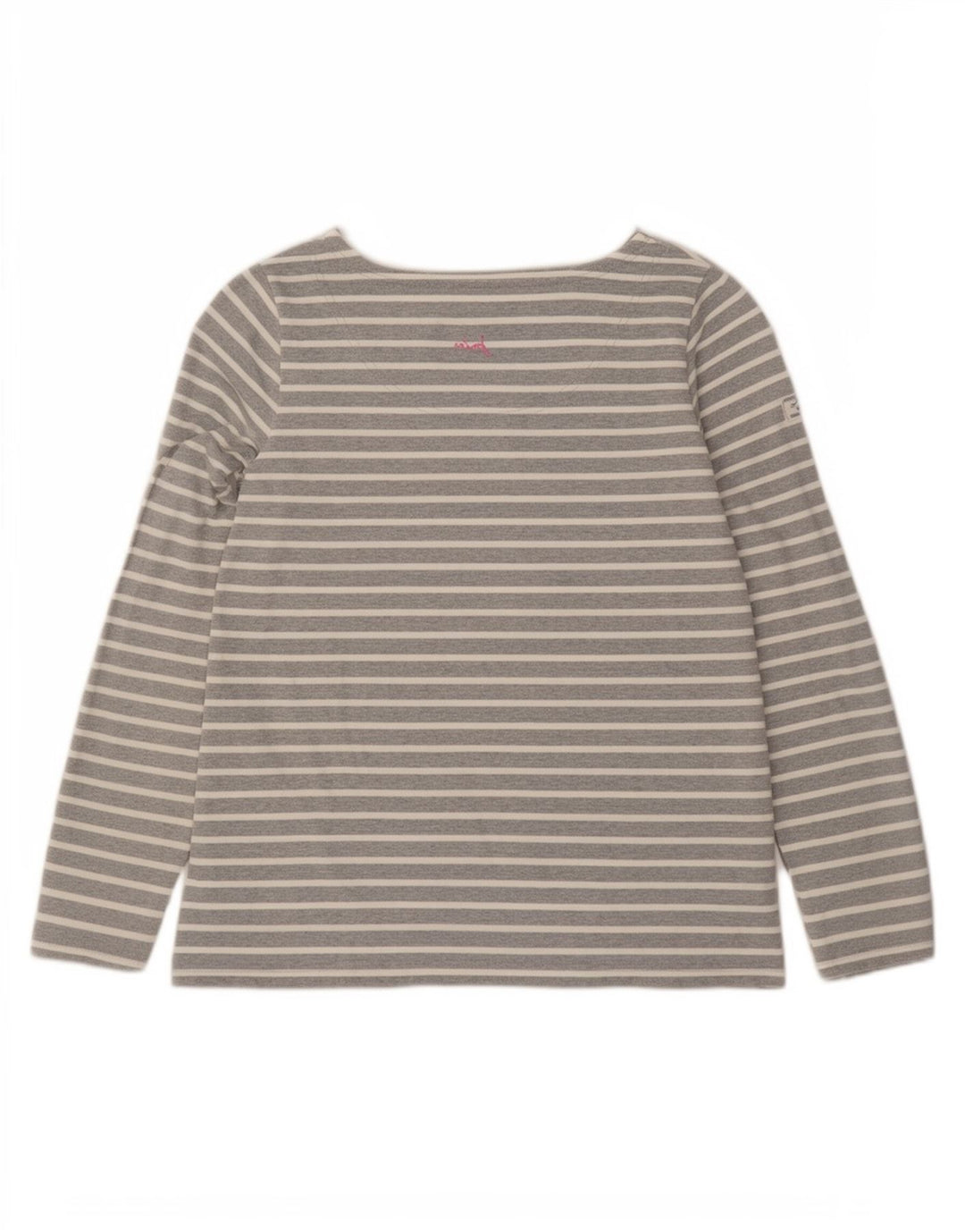 Joules Damen Top Langarm UK 12 Mittelgrau gestreift Baumwolle