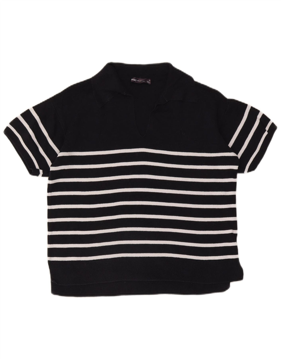 Marks & Spencer Damen-Pullover mit Polokragen, Gr. 14, mittleres Marineblau