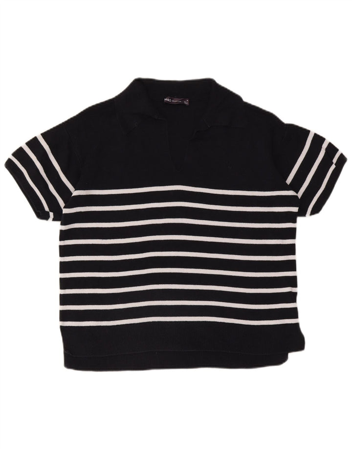 Marks & Spencer Damen-Pullover mit Polokragen, Gr. 14, mittleres Marineblau