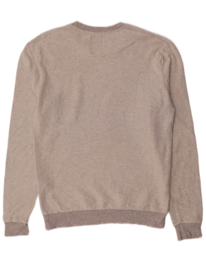 Zara Herren Sweatshirt Pullover Mittelgrau gestreift