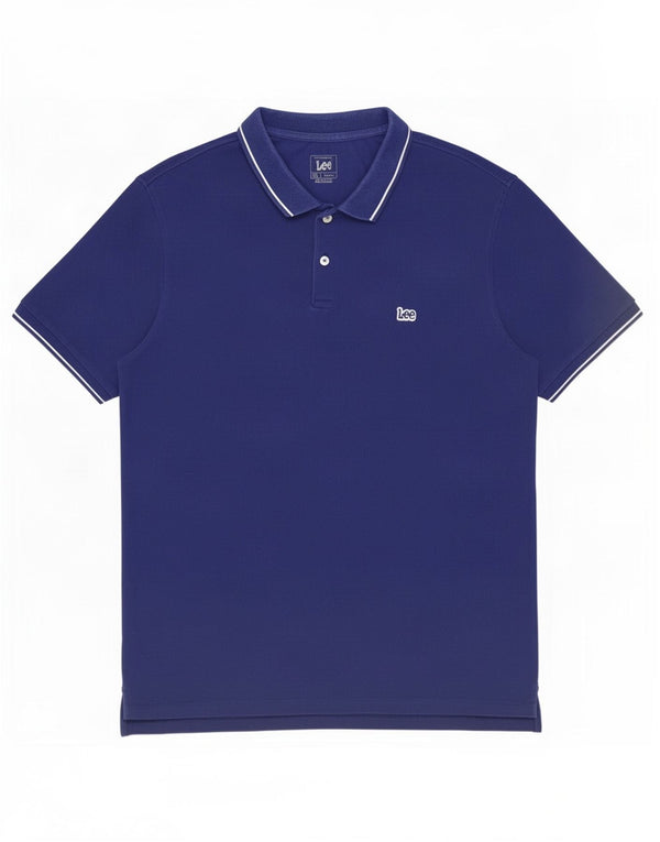 Lee Herren-Poloshirt mit normaler Passform, 2XL, Marineblau, Baumwolle