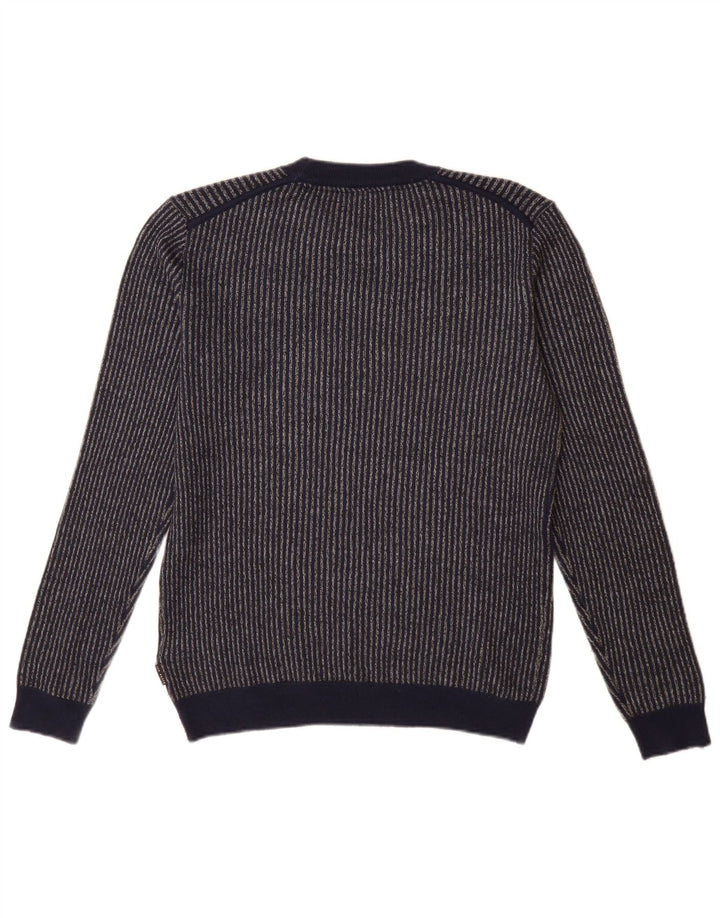 Ted Baker Herren-Pullover mit Rundhalsausschnitt, Größe 2, klein, Marineblau gestreift