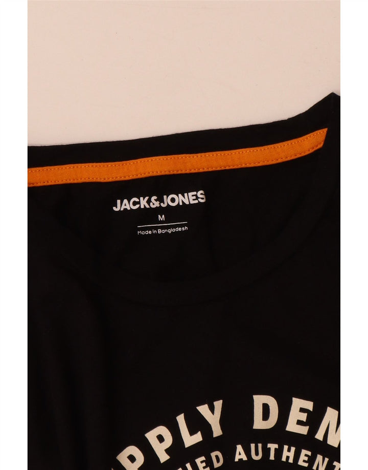 Jack & Jones Herren-T-Shirt mit Grafik, mittelschwarze Baumwolle