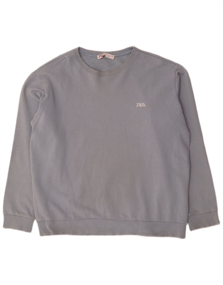 Zara Herren Sweatshirt Pullover XL Blau Baumwolle