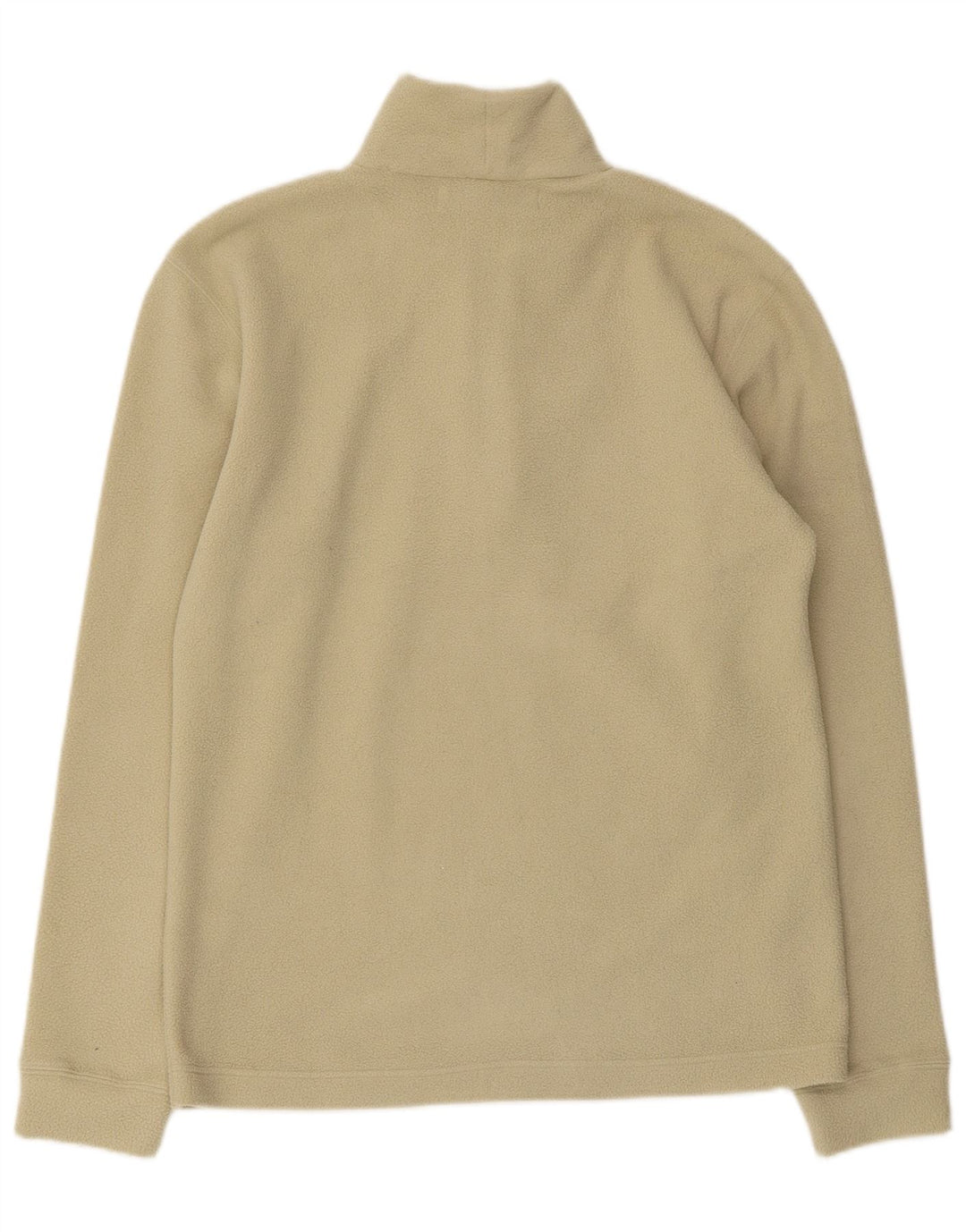 Vintage Damen-Fleecepullover mit Reißverschluss und Halsausschnitt, mittelgrün