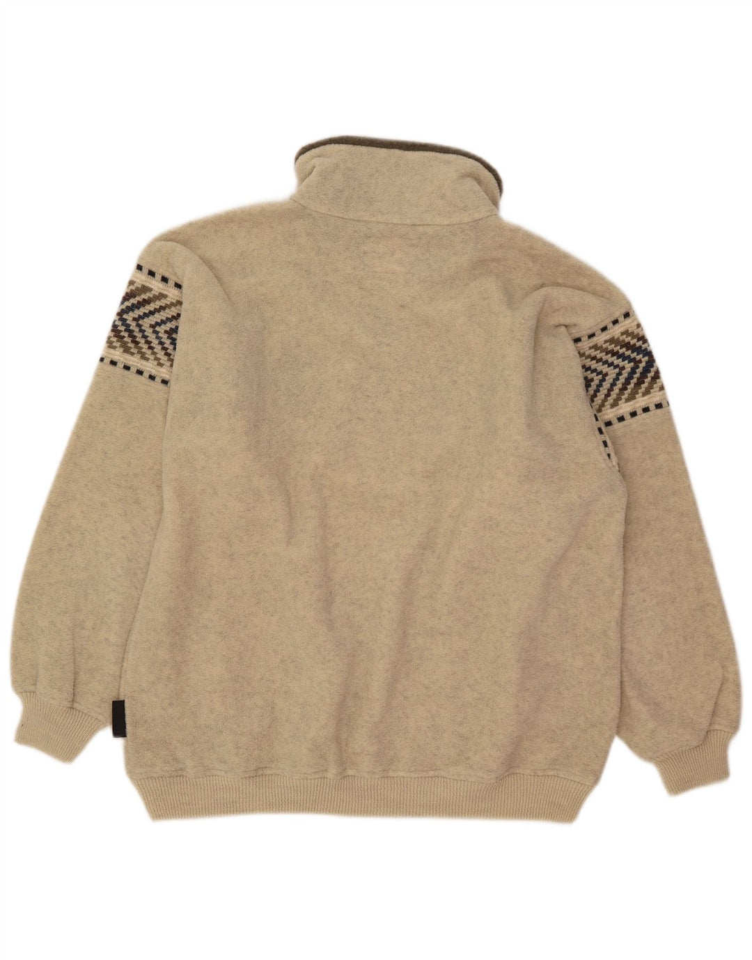 Silvy Herren-Fleecepullover mit Reißverschluss, 2XL, beige, geometrische Wolle