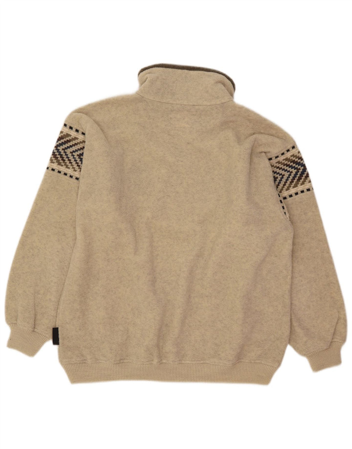 Silvy Herren-Fleecepullover mit Reißverschluss, 2XL, beige, geometrische Wolle