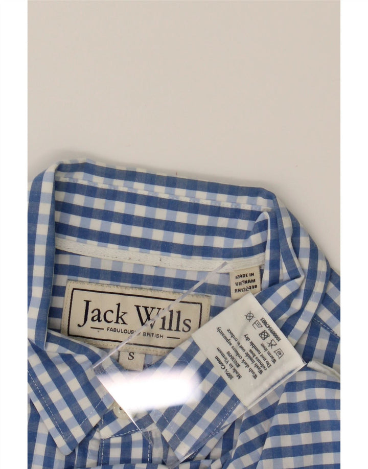JACK WILLS Mens Shirt Small Blue Gingham Cotton Vintage Jack Wills and Second-Hand Jack Wills from Messina Hembry 
