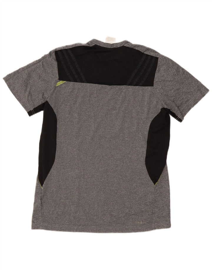 ADIDAS Herren Climacool T-Shirt Top Mittelgraues Colourblock-Polyester