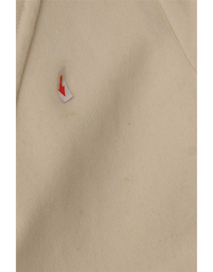 Zara Damen Mantel UK 16 Large Weiß Polyester