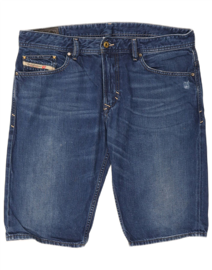 Diesel Damen Distressed Denim Shorts W34 Große blaue Baumwolle