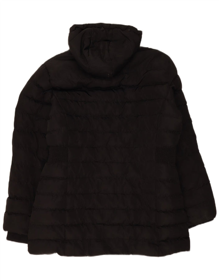 Kangol Wattierter Damenmantel mit Kapuze, UK 16, Größe L, Schwarz, Polyester
