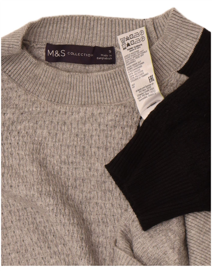 Marks & Spencer Damen-Pullover mit Rundhalsausschnitt, Gr. 10, Größe S, Grau