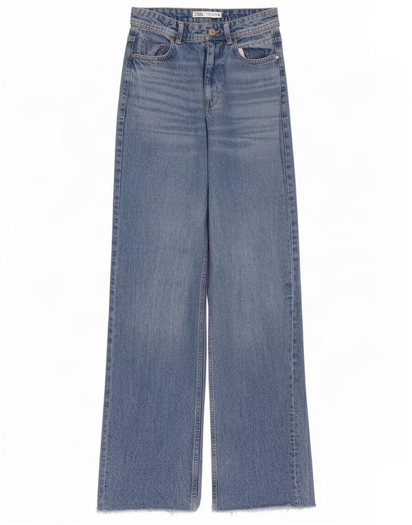Zara Damen-Jeans mit weitem Bein, EU 36, XS, W26, L34, Blau