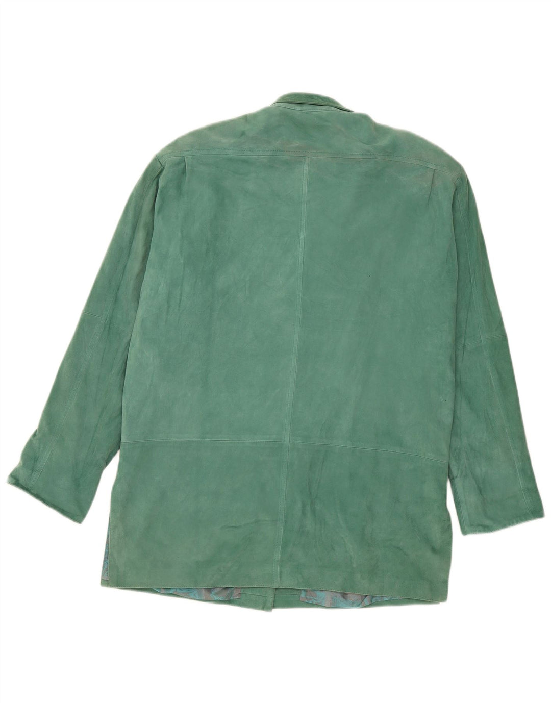 Vintage Damen Wildleder Mantel UK 18 XL Grünes Leder