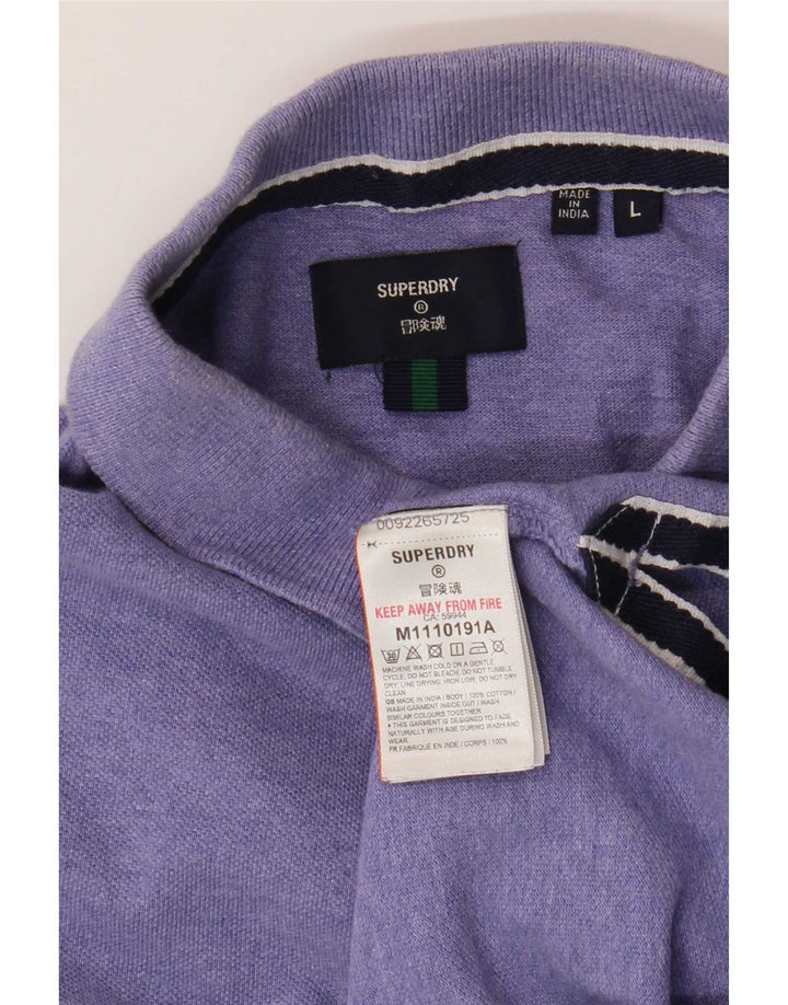 Superdry Herren-Poloshirt, Größe L, Lila, Baumwolle