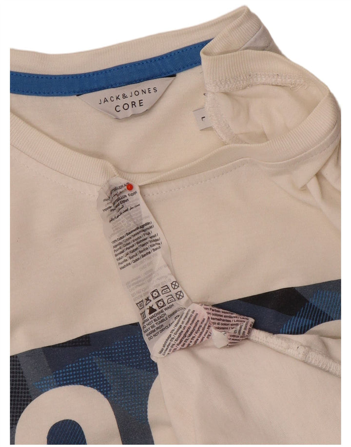 Jack & Jones Herren-T-Shirt mit Grafik, Größe L, aus weißer Baumwolle