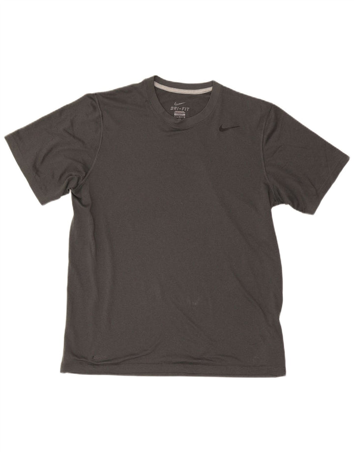 Nike Herren Dri Fit T-Shirt Top Large Grau Polyester