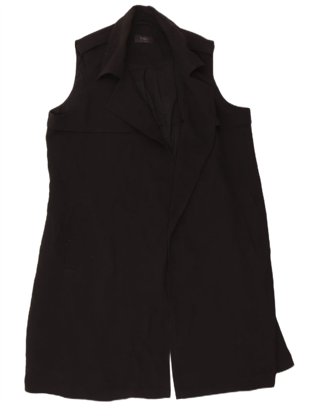 Marks & Spencer Damen Longline ärmellose Blazerjacke UK 18 XL Schwarz