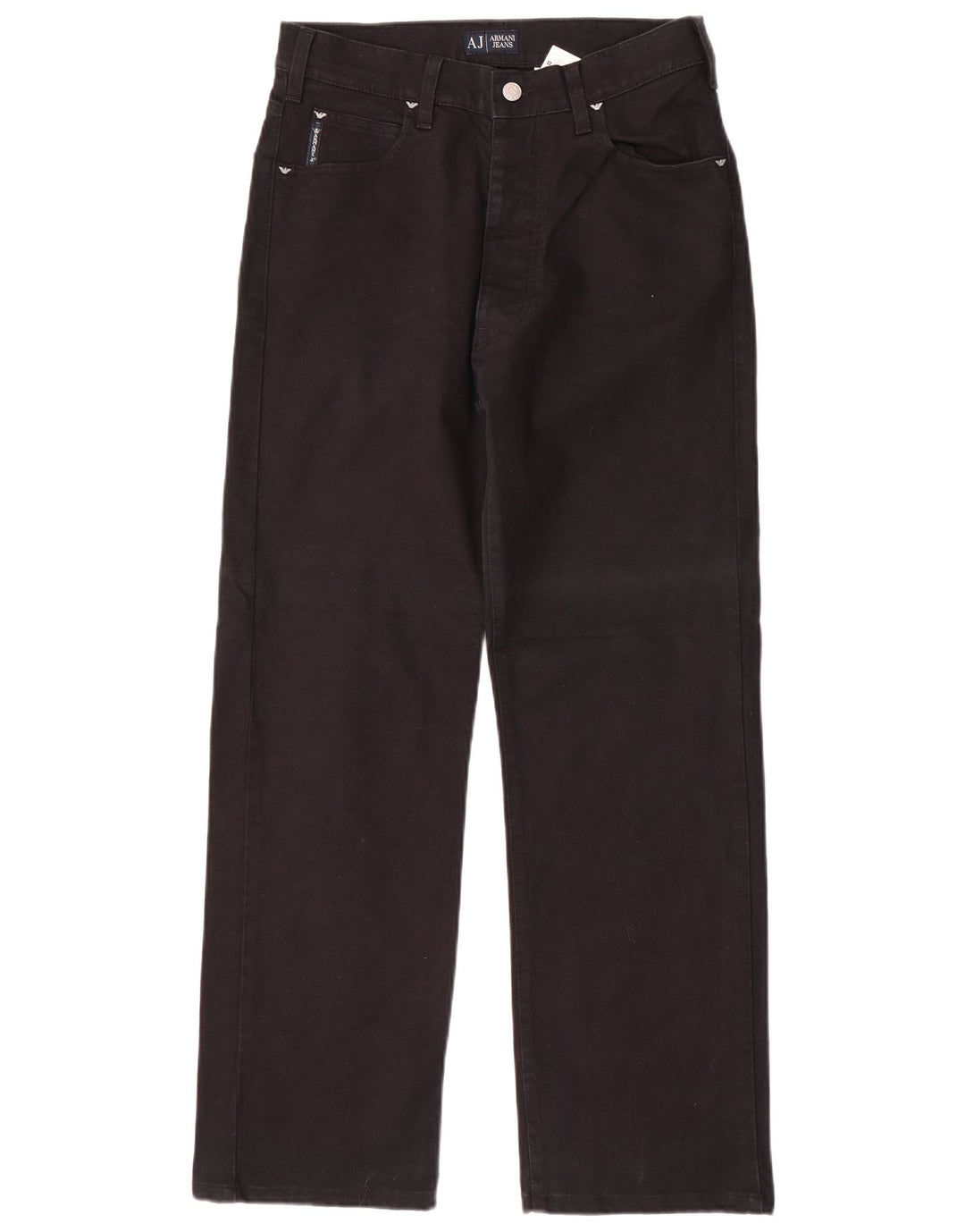 ARMANI Herren Straight Jeans W30 L30 Schwarze Baumwolle