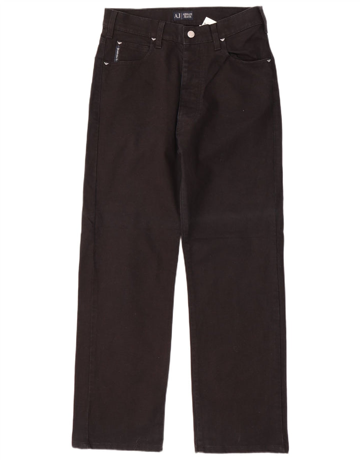 ARMANI Herren Straight Jeans W30 L30 Schwarze Baumwolle