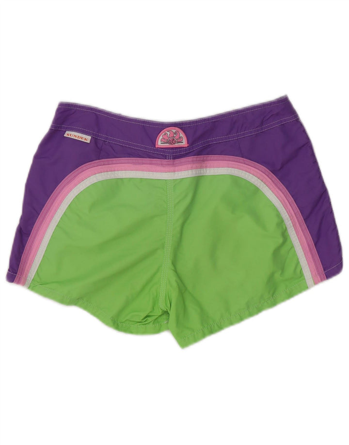 Sundek Damen-Badeshorts UK 10 Small Grünes Colourblock-Polyester