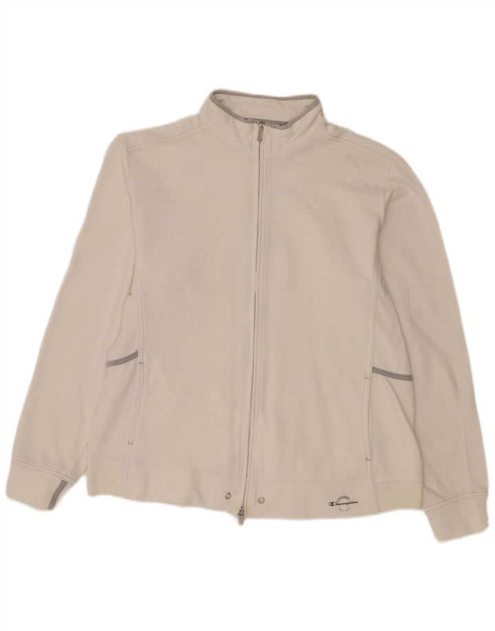Champion Easy Fit Herren-Trainingsanzug-Oberteil, Jacke, XL, weiße Baumwolle