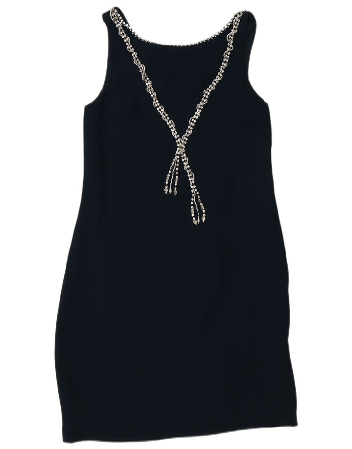 MONSOON Ärmelloses Etuikleid für Damen, UK 10, Größe S, Marineblau, Viskose