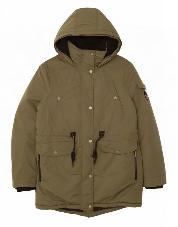 Superdry Damen-Parka mit Kapuze, UK 8, Größe S, Khaki, Polyester