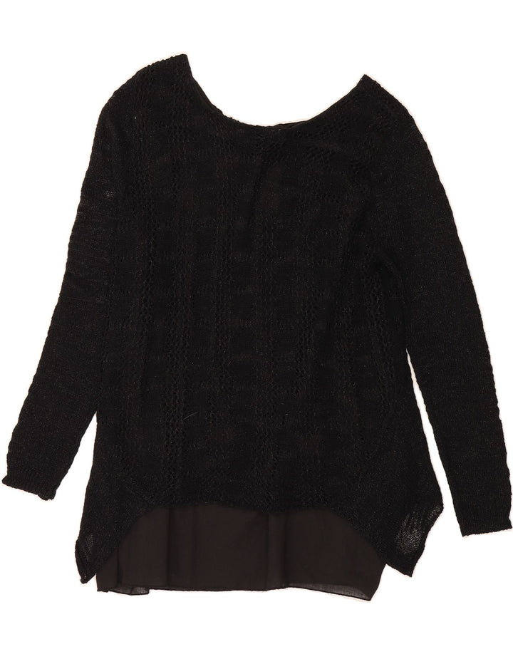 D.E.C.K. BY DECOLLAGE Womens Top Long Sleeve UK 16 Large Black Polyester Vintage D.e.c.k. By Decollage and Second-Hand D.e.c.k. By Decollage from Messina Hembry 