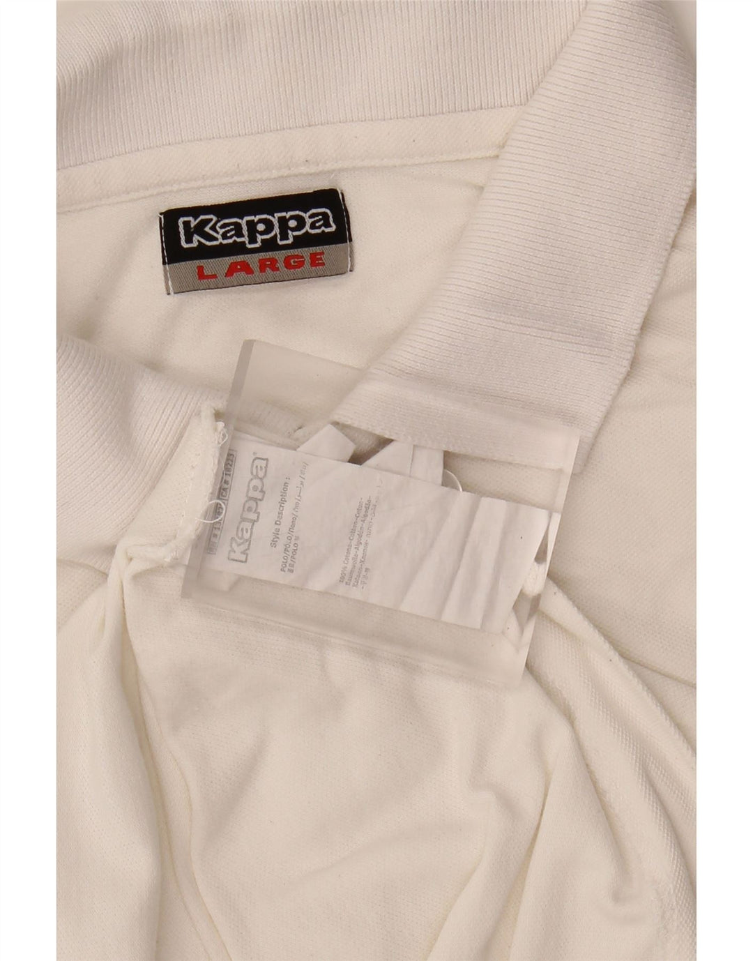 KAPPA Mens Polo Shirt Large White Cotton