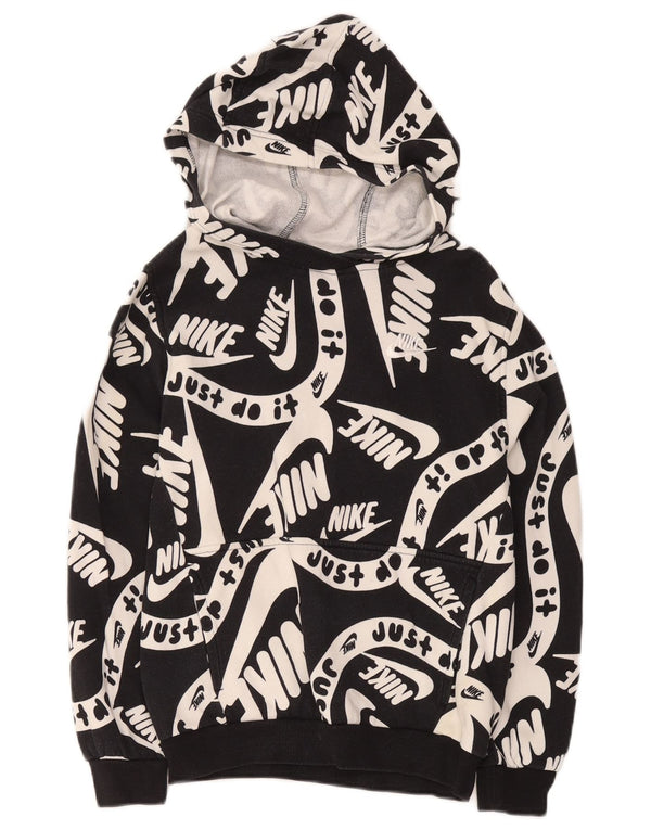 Nike Jungen-Pullover mit grafischem Kapuzenpullover, 12–13 Jahre, groß, schwarze Baumwolle