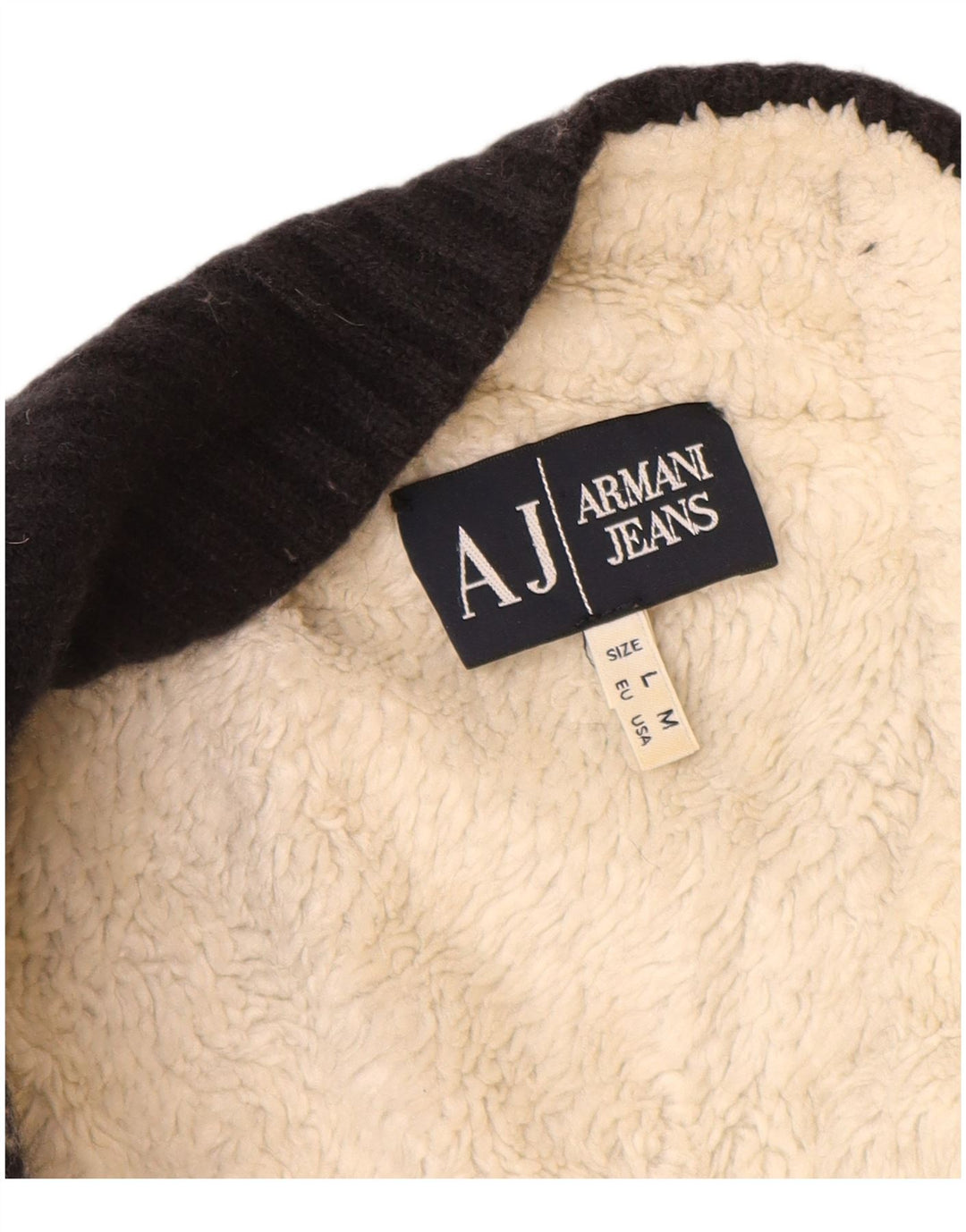 Armani Jeans Damen-Cardigan-Pullover UK 12 Medium Navy Blue Fair Isle