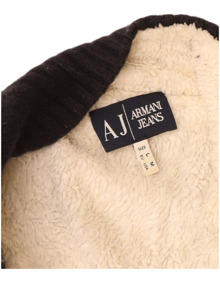 Armani Jeans Damen-Cardigan-Pullover UK 12 Medium Navy Blue Fair Isle