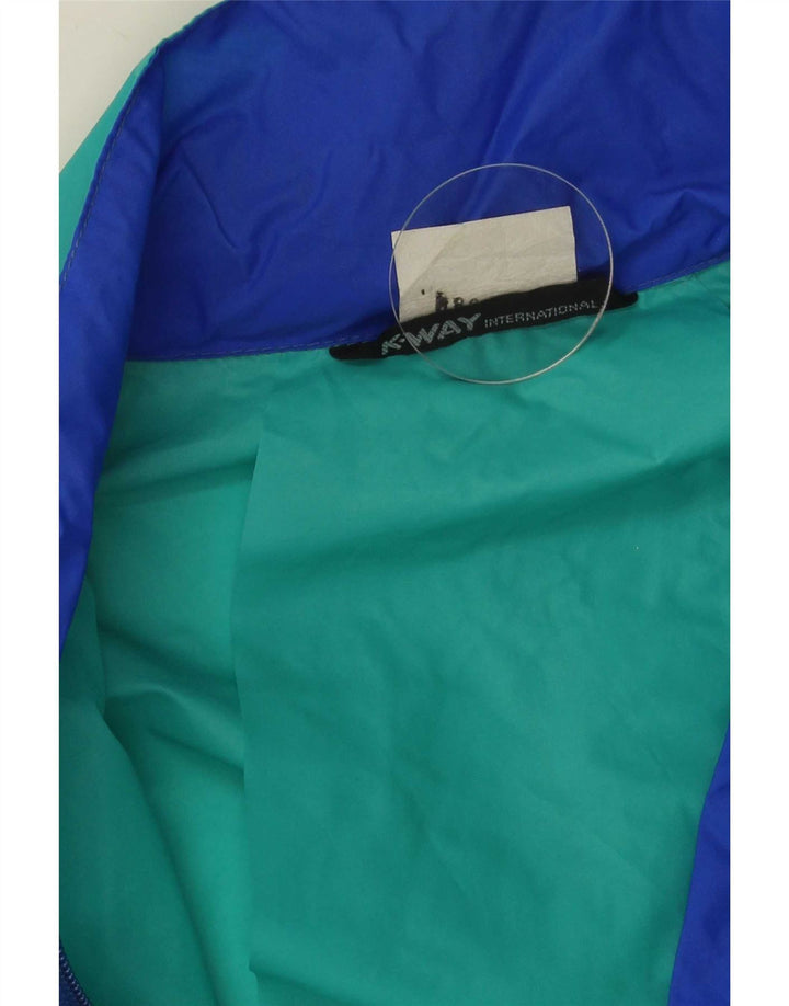 K-Way Herren-Regenjacke mit Kapuze, UK 38, Mittelgrün, Colourblock-Polyamid