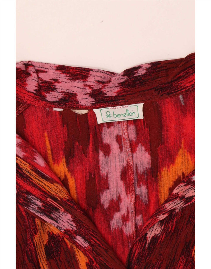 Benetton Damen-Hemdbluse UK 12 Medium Red Ikat