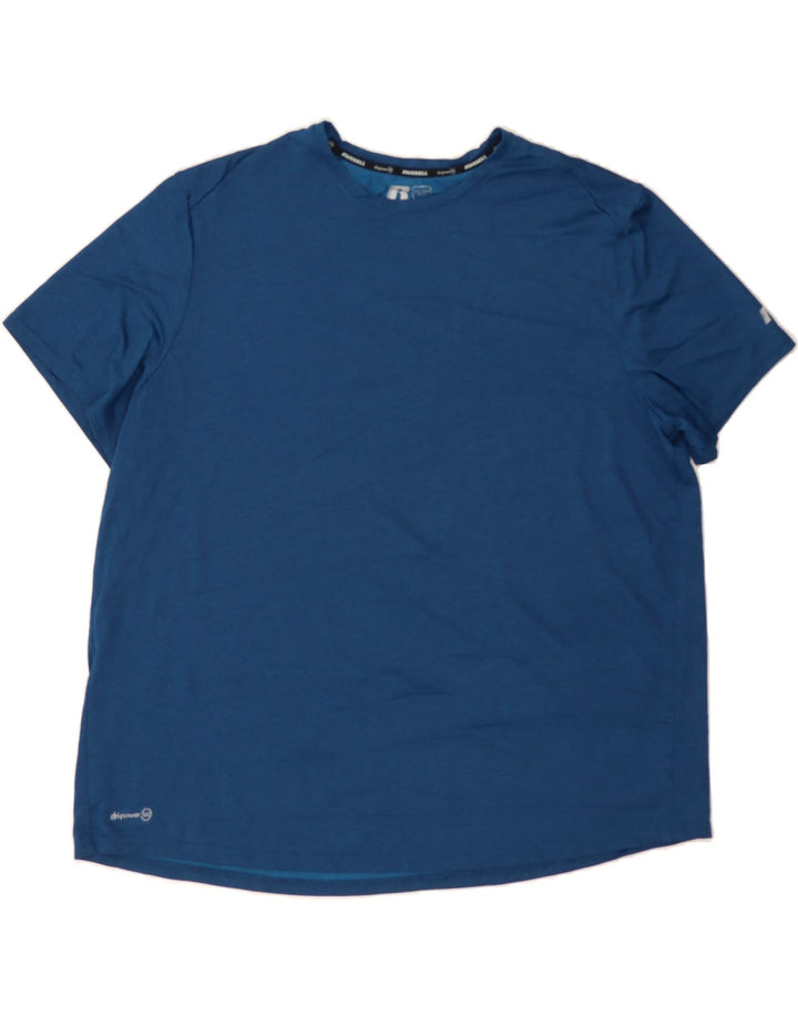 RUSSELL ATHLETIC Mens Training T-Shirt Top UK 50/52 2XL Blue Polyester Vintage Russell Athletic and Second-Hand Russell Athletic from Messina Hembry 