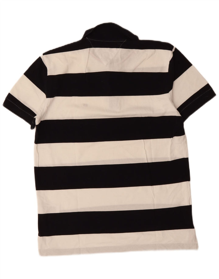 Tommy Hilfiger Herren-Poloshirt mit normaler Passform, mittelschwarz, gestreift, Baumwolle