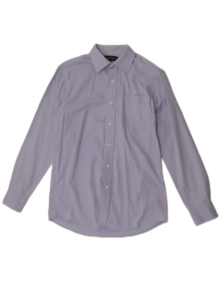 Ralph Lauren Herren-Hemd, tailliert, Größe 15 1/2 39, mittelblaue Baumwolle