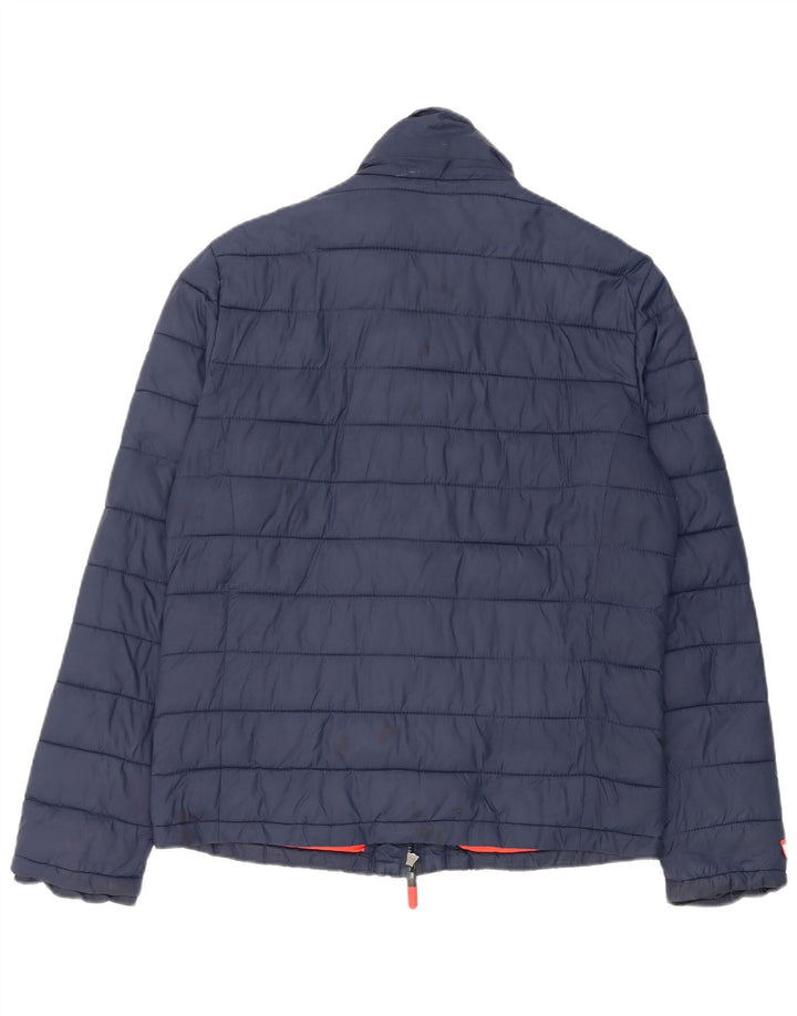 Superdry Herren Wattierte Jacke UK 40 Large Marineblaues Nylon
