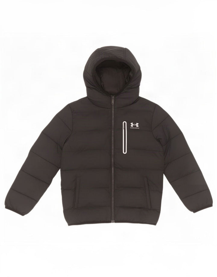 Under Armour Jungen wattierte Jacke mit Kapuze, 10–11 Jahre, schwarzes Polyamid