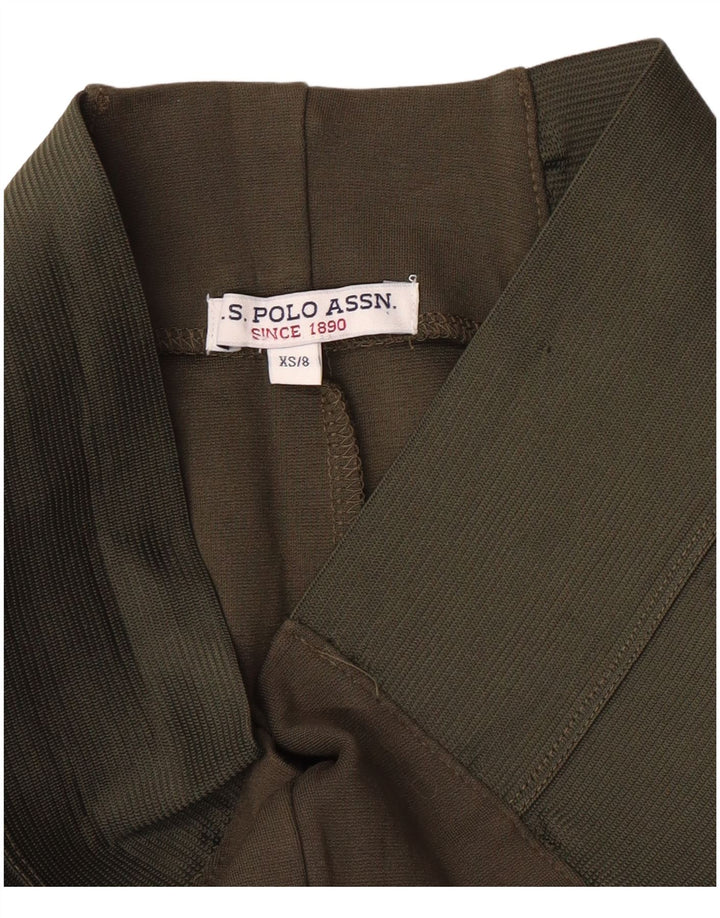US POLO ASSN. Damen Leggings UK 6 XS Khaki Farbblock