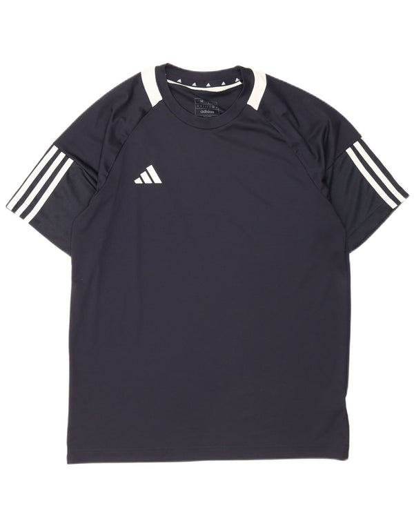 Adidas Herren Aeroready T-Shirt mit normaler Passform, mittleres Marineblau, Farbblock